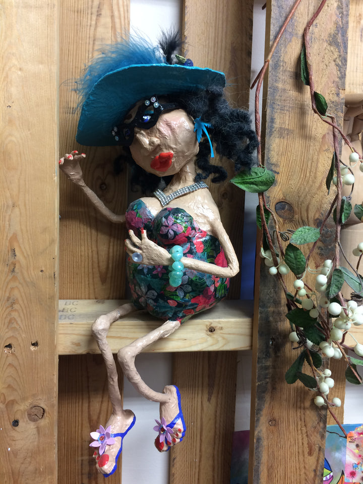Papier-mache lady
